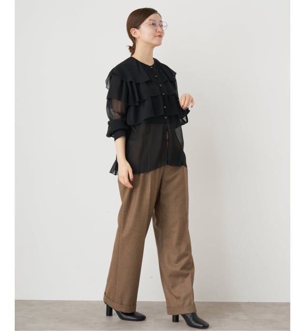 IENA「《一部カラーWEB・一部店舗限定/追加》楊柳フリルブラウス」|シャツ・ブラウス|