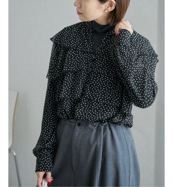 IENA「《一部カラーWEB・一部店舗限定/追加》楊柳フリルブラウス」|シャツ・ブラウス|