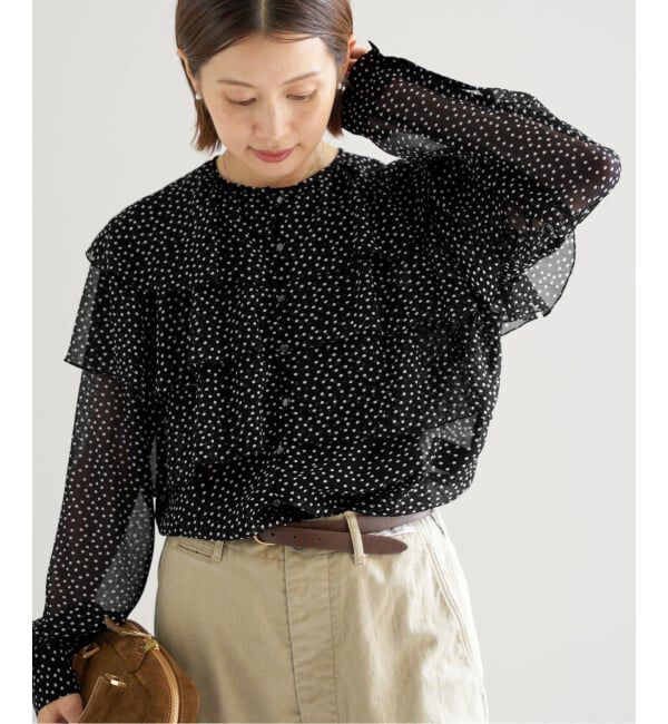 IENA「《一部カラーWEB・一部店舗限定/追加》楊柳フリルブラウス」|シャツ・ブラウス|