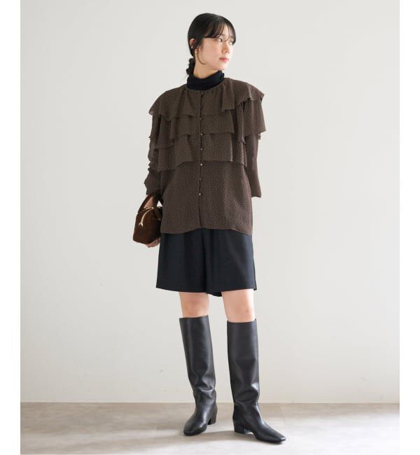 IENA「《一部カラーWEB・一部店舗限定/追加》楊柳フリルブラウス」|シャツ・ブラウス|