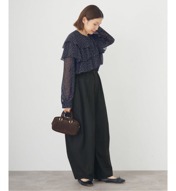 IENA「《一部カラーWEB・一部店舗限定/追加》楊柳フリルブラウス」|シャツ・ブラウス|