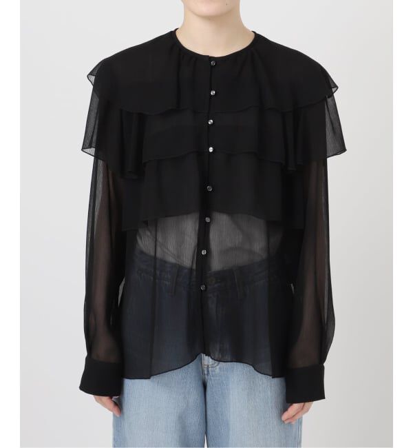 IENA「《一部カラーWEB・一部店舗限定/追加》楊柳フリルブラウス」|シャツ・ブラウス|