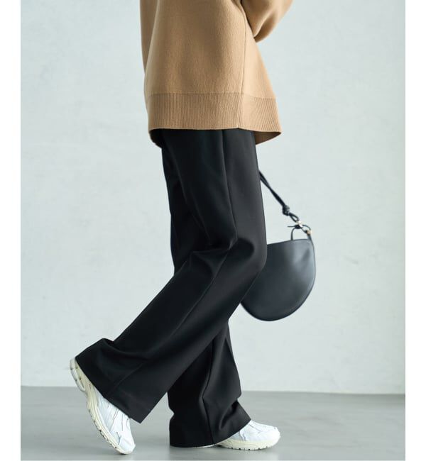 IENA「《追加2》ウォッシャブル 裏起毛セミフレアパンツ」|スラックス|