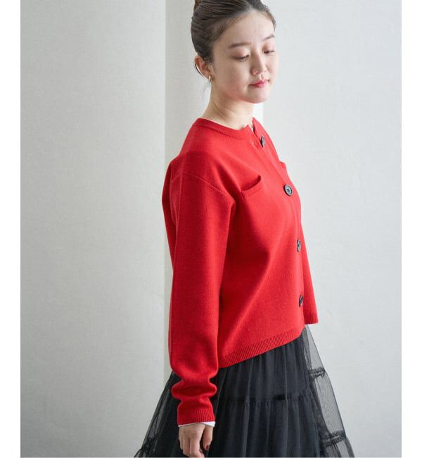 IENA「《追加》スーパーファインスムースクルーカーディガン」|カーディガン|