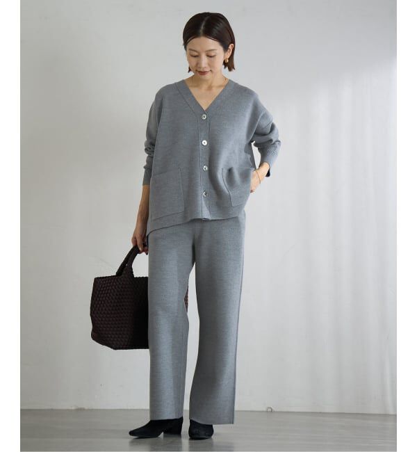 IENA「スーパーファインスムースVネックミドルカーディガン」|カーディガン|