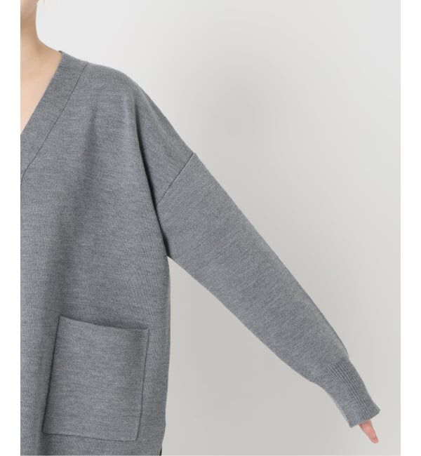 IENA「スーパーファインスムースVネックミドルカーディガン」|カーディガン|