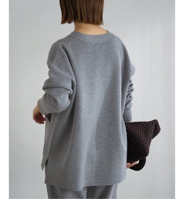 IENA「スーパーファインスムースVネックミドルカーディガン」|カーディガン|