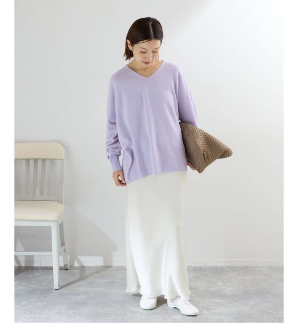 IENA「《追加4》Fineニュージーウール ニュアンス Vプルオーバー」|ニット・セーター|