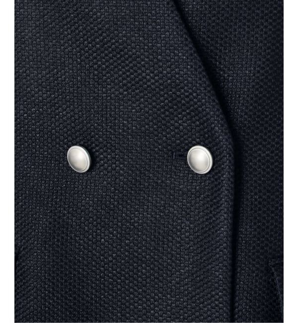IENA「《予約》&NAVY ツィーディーダブルジャケット」|ノーカラージャケット|