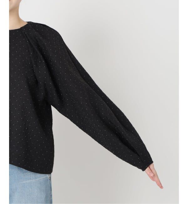 IENA「《予約》&NAVY オーガンジージャガードタックブラウス」|シャツ・ブラウス|