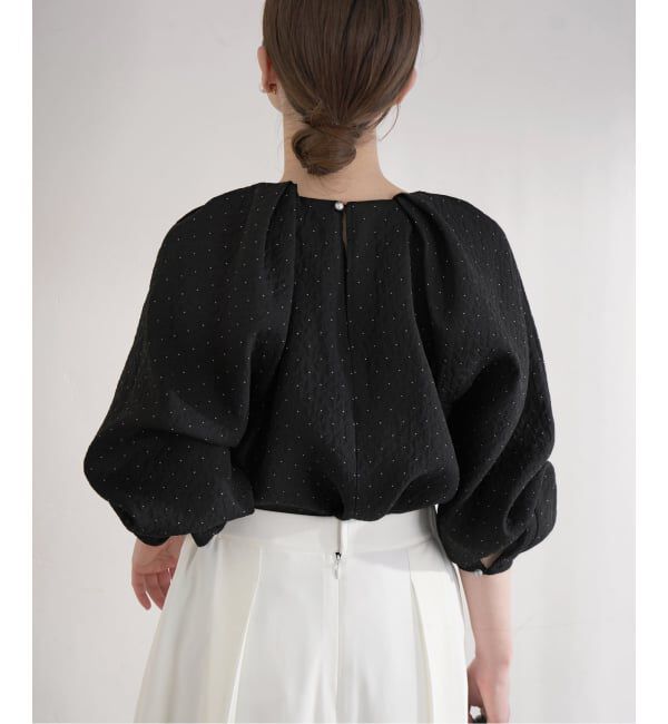 IENA「《予約》&NAVY オーガンジージャガードタックブラウス」|シャツ・ブラウス|