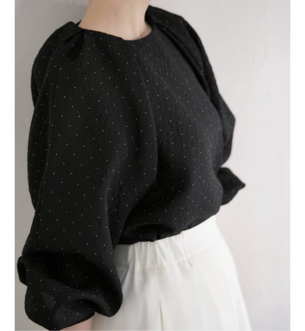 IENA「《予約》&NAVY オーガンジージャガードタックブラウス」|シャツ・ブラウス|