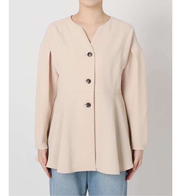 IENA「《予約》&NAVY 撥水ジョーゼットペプラムブラウス」|シャツ・ブラウス|