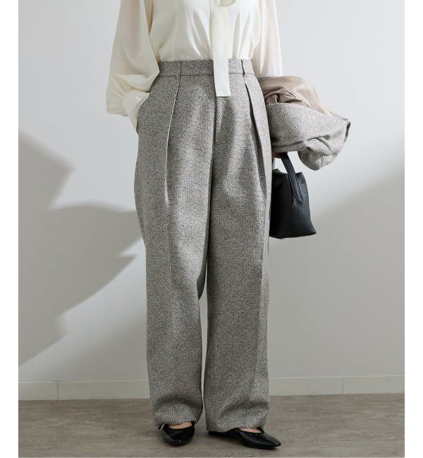 IENA「《予約》&NAVY ツイーディーパンツ」|スラックス|