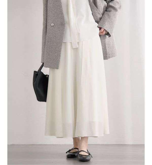 IENA「《予約》&NAVY 撥水シアーピンタックスカート」|スカート|