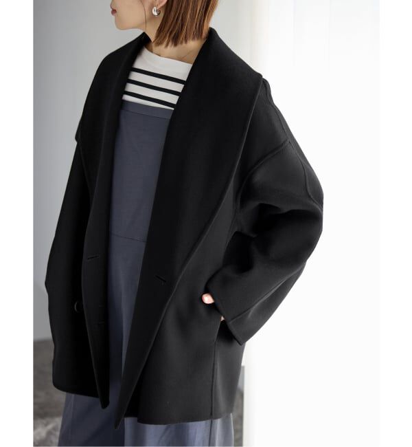 IENA「《追加3》Super160 ショールカラーハーフコート」|その他|