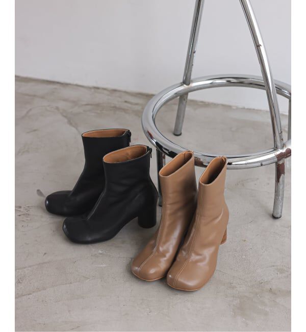 SLOBE IENA「《追加4予約》SLOBE スクエアトゥショートブーツ」|ショートブーツ|