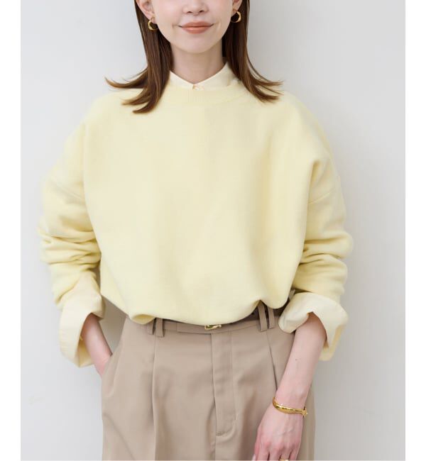 SLOBE IENA「《セットアップ対応可/追加4予約》コットンダブルフェイスプルオーバー」|ニット・セーター|