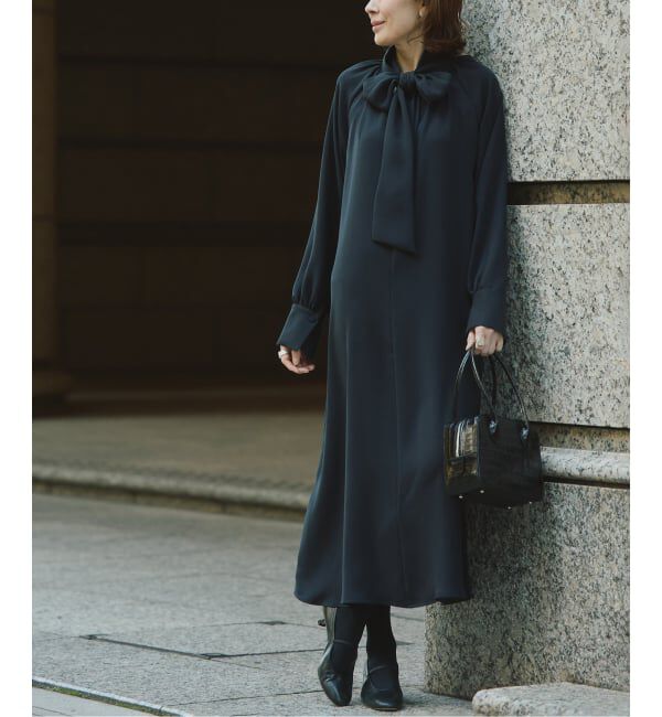 VERMEIL par iena「《追加2予約》NEW 2WAY ボウタイワンピース」|ワンピース|ネイビー
