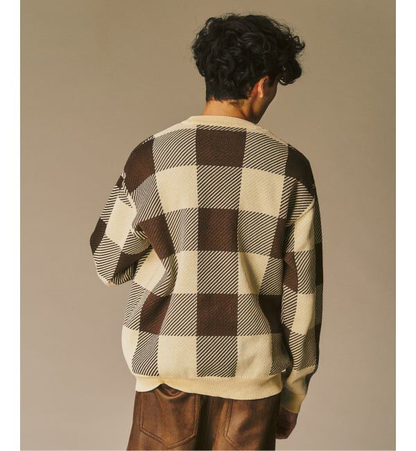 417 EDIFICE「カマルグチェック クルーネック」|ニット・セーター|