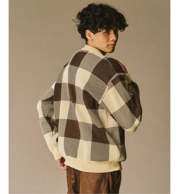 417 EDIFICE「カマルグチェック クルーネック」|ニット・セーター|