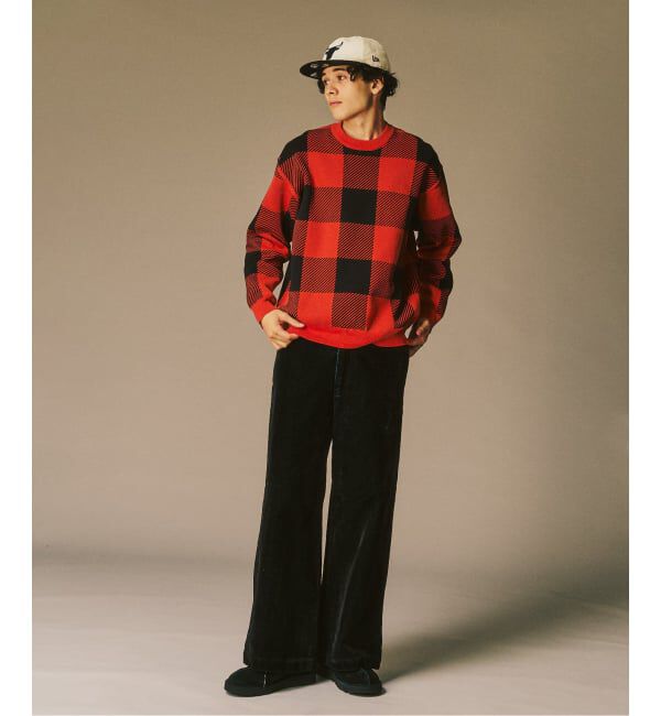 417 EDIFICE「カマルグチェック クルーネック」|ニット・セーター|