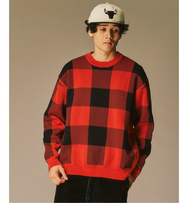 417 EDIFICE「カマルグチェック クルーネック」|ニット・セーター|