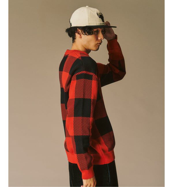 417 EDIFICE「カマルグチェック クルーネック」|ニット・セーター|