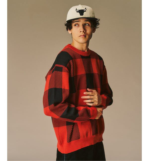 417 EDIFICE「カマルグチェック クルーネック」|ニット・セーター|