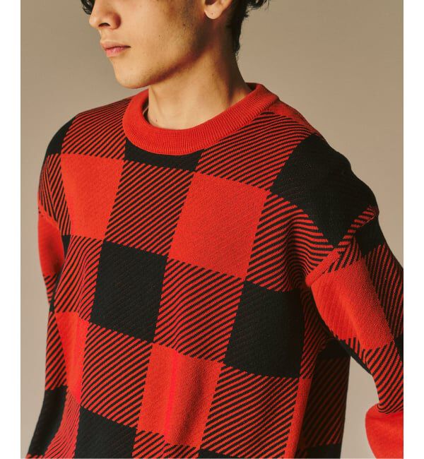 417 EDIFICE「カマルグチェック クルーネック」|ニット・セーター|