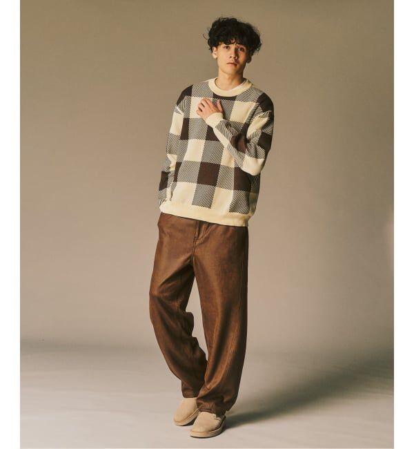 417 EDIFICE「カマルグチェック クルーネック」|ニット・セーター|