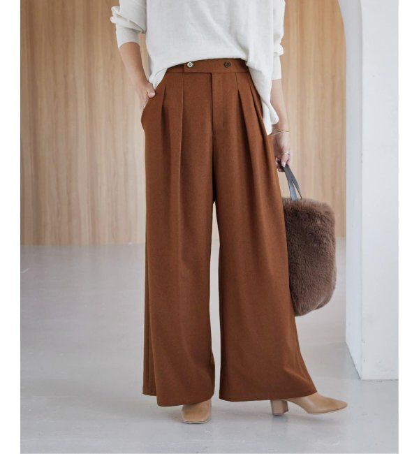 JOURNAL STANDARD relume「《追加2》ウォッシャブルサージストレッチタックワイドパンツ」|スラックス|