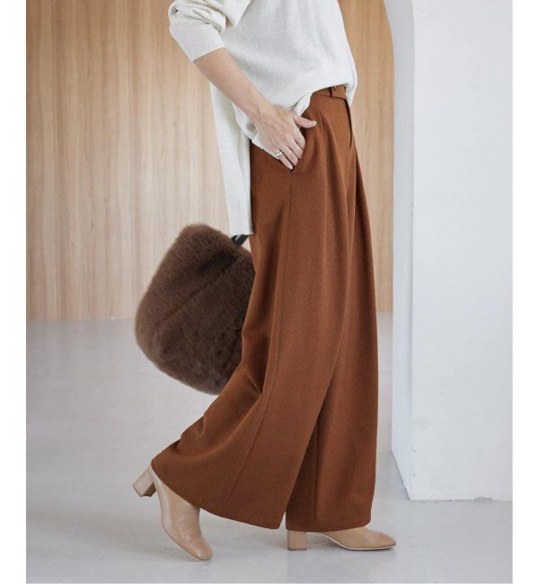 JOURNAL STANDARD relume「《追加2》ウォッシャブルサージストレッチタックワイドパンツ」|スラックス|