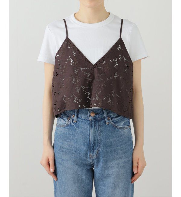  「【洗える】TICCA/ティッカ フラワーレース2WAYキャミソール」|シャツ・ブラウス|