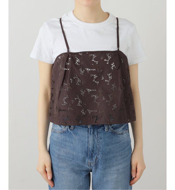  「【洗える】TICCA/ティッカ フラワーレース2WAYキャミソール」|シャツ・ブラウス|