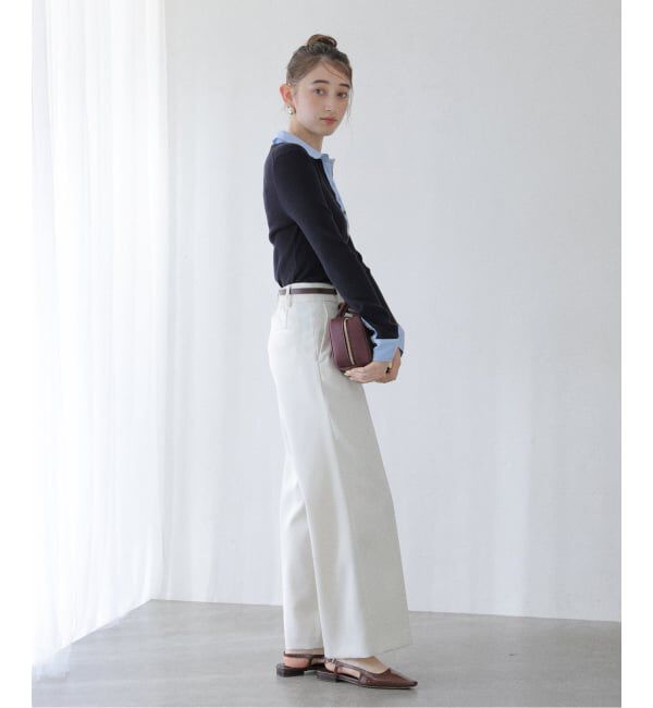  「【洗える】襟カフスドッキングニット」|ニット・セーター|