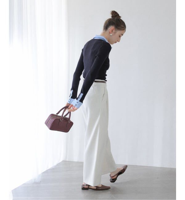  「【洗える】襟カフスドッキングニット」|ニット・セーター|