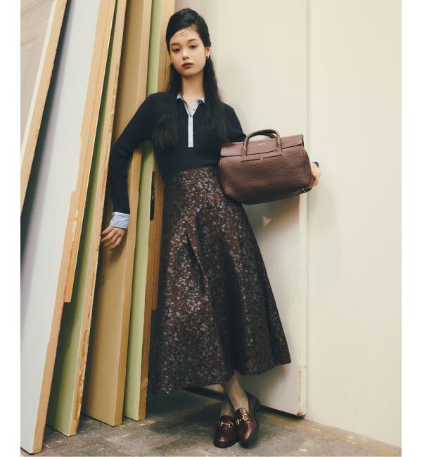  「【洗える】襟カフスドッキングニット」|ニット・セーター|