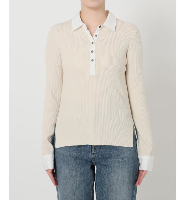  「【洗える】襟カフスドッキングニット」|ニット・セーター|