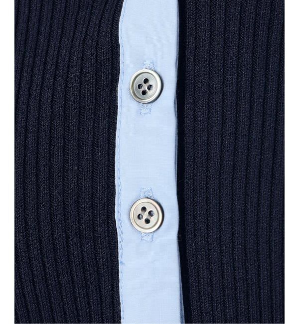  「【洗える】襟カフスドッキングニット」|ニット・セーター|