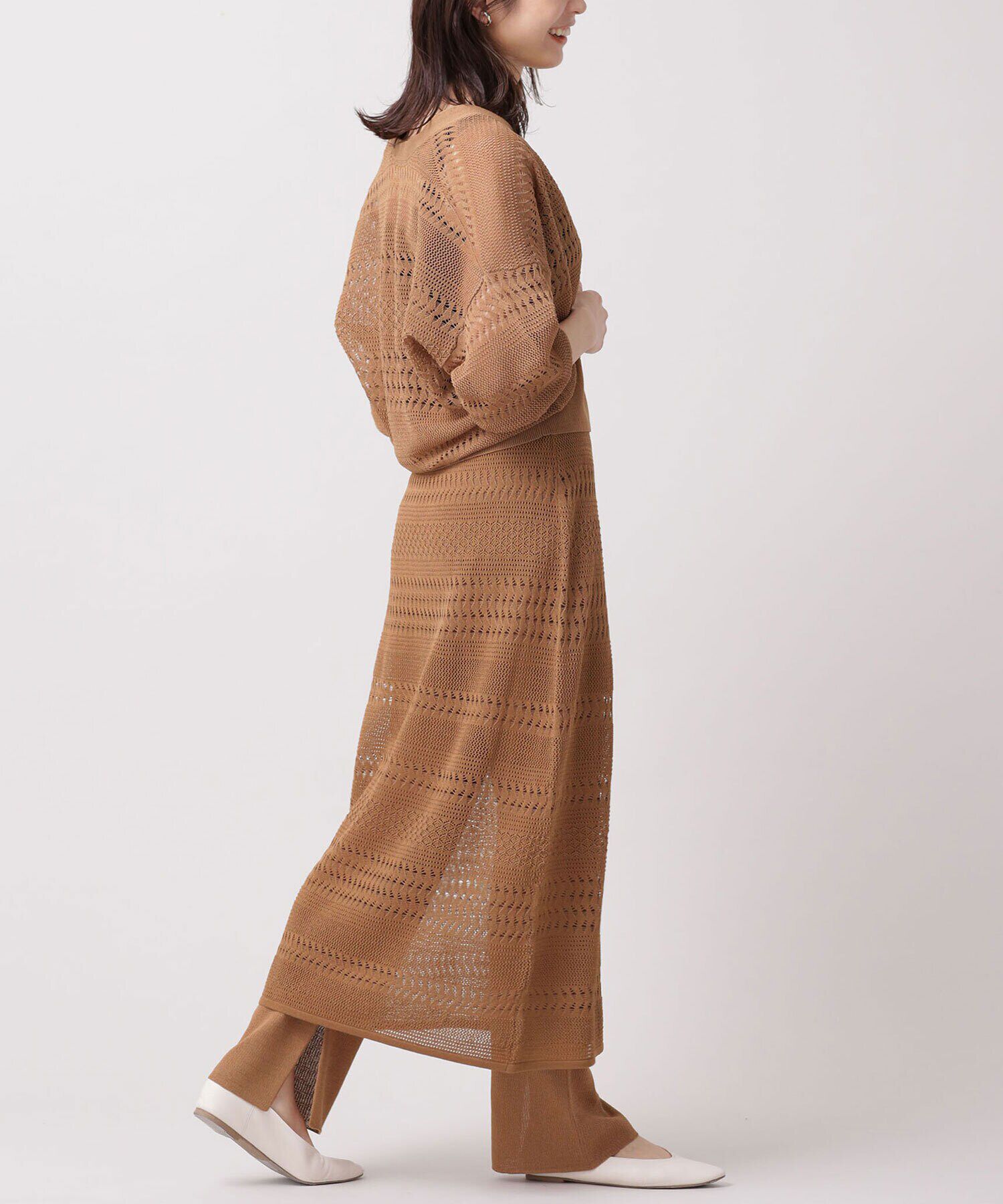 nano･universe「クロシェ風メッシュラップスカート (セットアップ可)」|スカート|