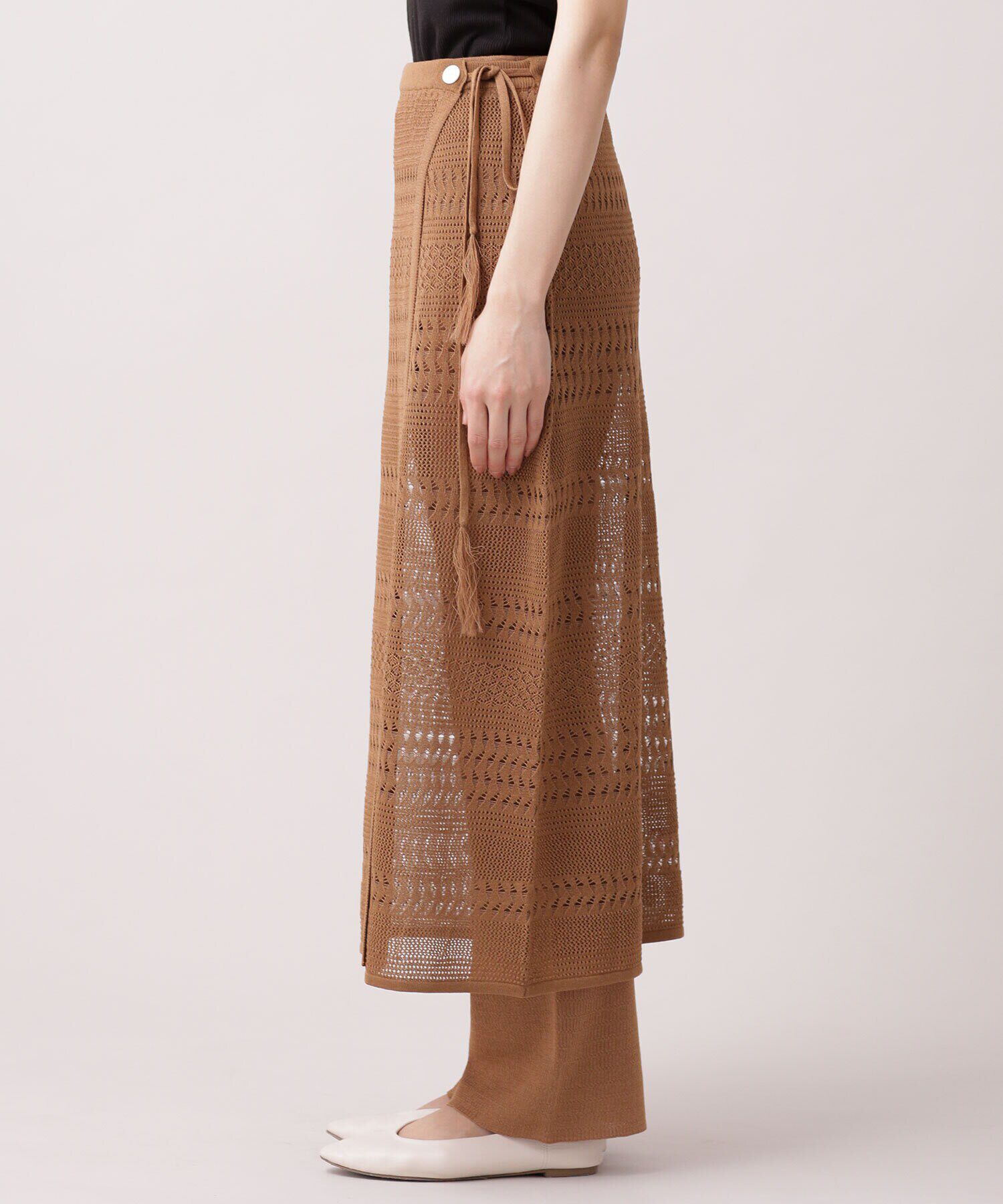 nano･universe「クロシェ風メッシュラップスカート (セットアップ可)」|スカート|