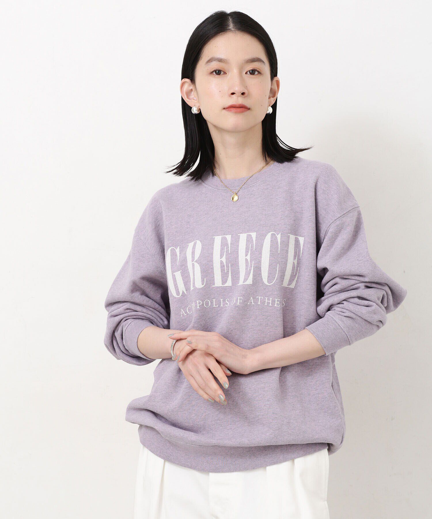 nano･universe「Odub/別注 プリントスウェット」|Tシャツ・カットソー|ラベンダー3