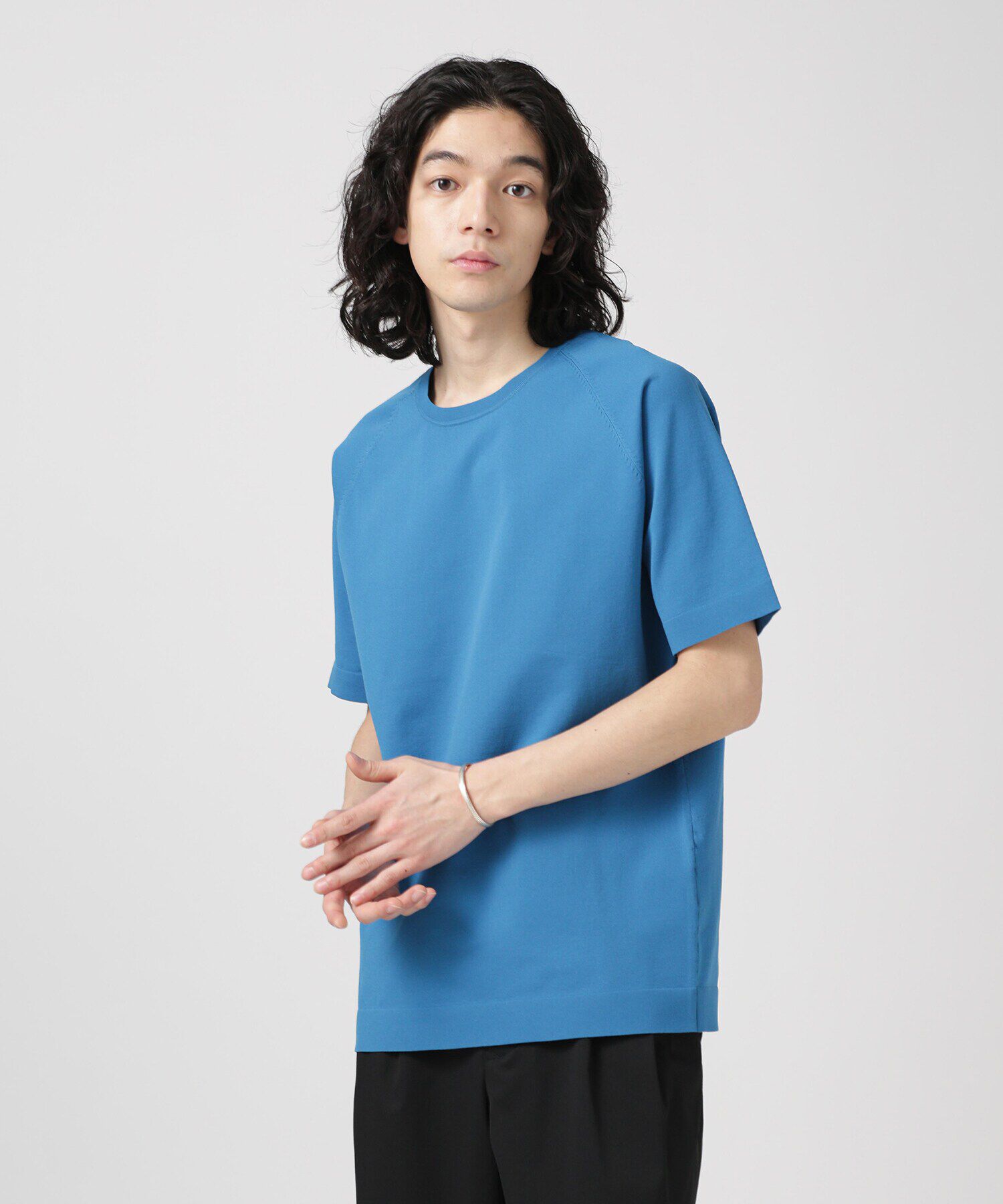 nano･universe「LB.03/SOLOTEXマルチファンクションクルーネックニット/半袖」|ニット・セーター|