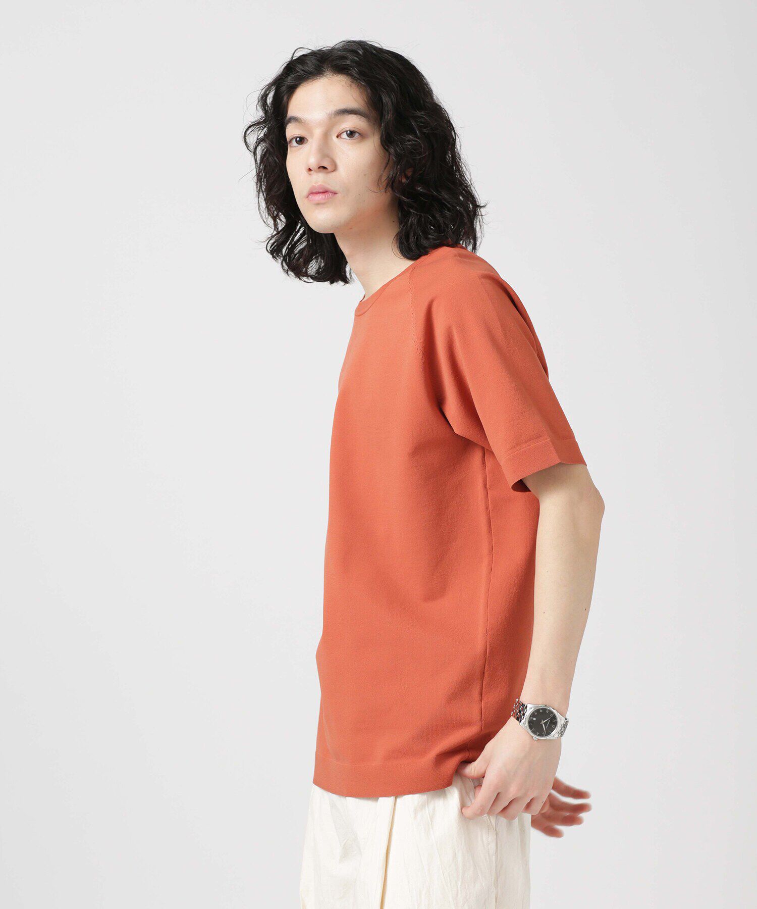 nano･universe「LB.03/SOLOTEXマルチファンクションクルーネックニット/半袖」|ニット・セーター|