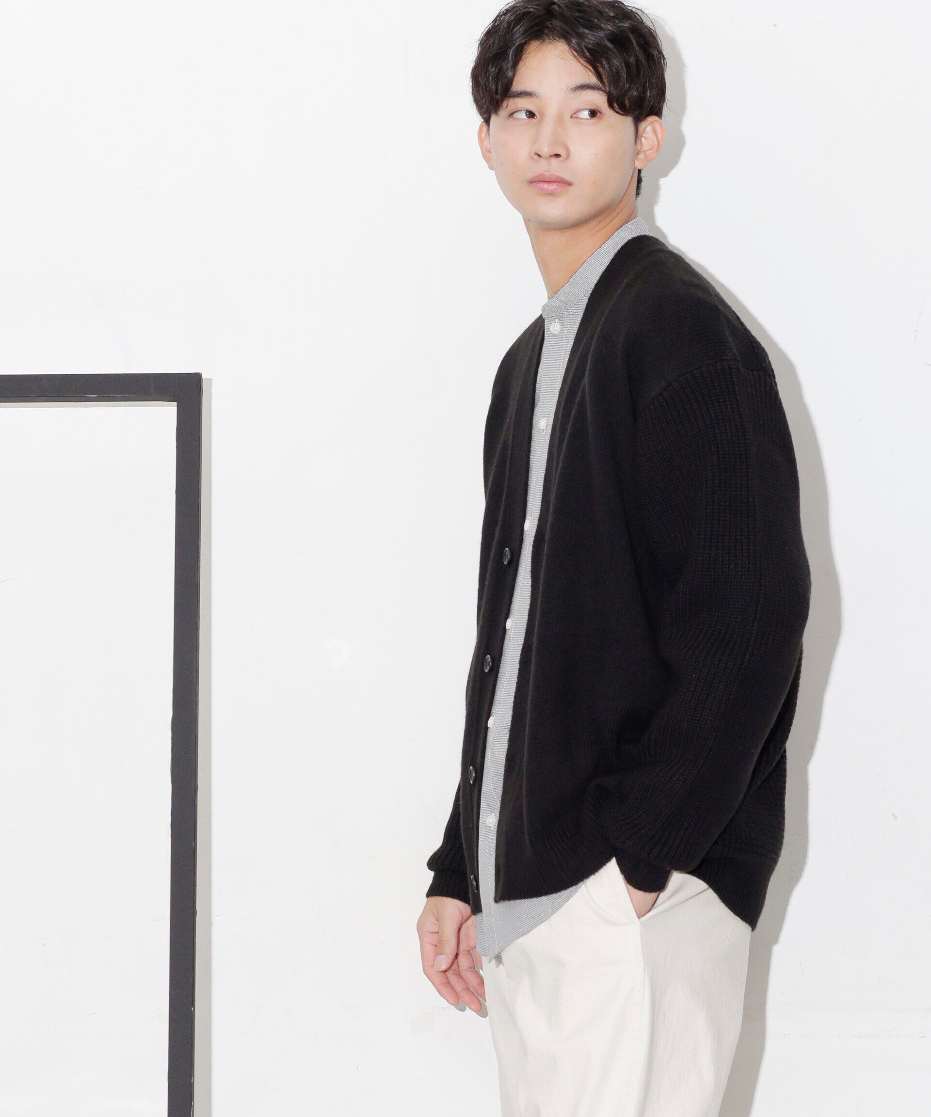 nano･universe「コンビゲージVネックカーディガン」|ニット・セーター|