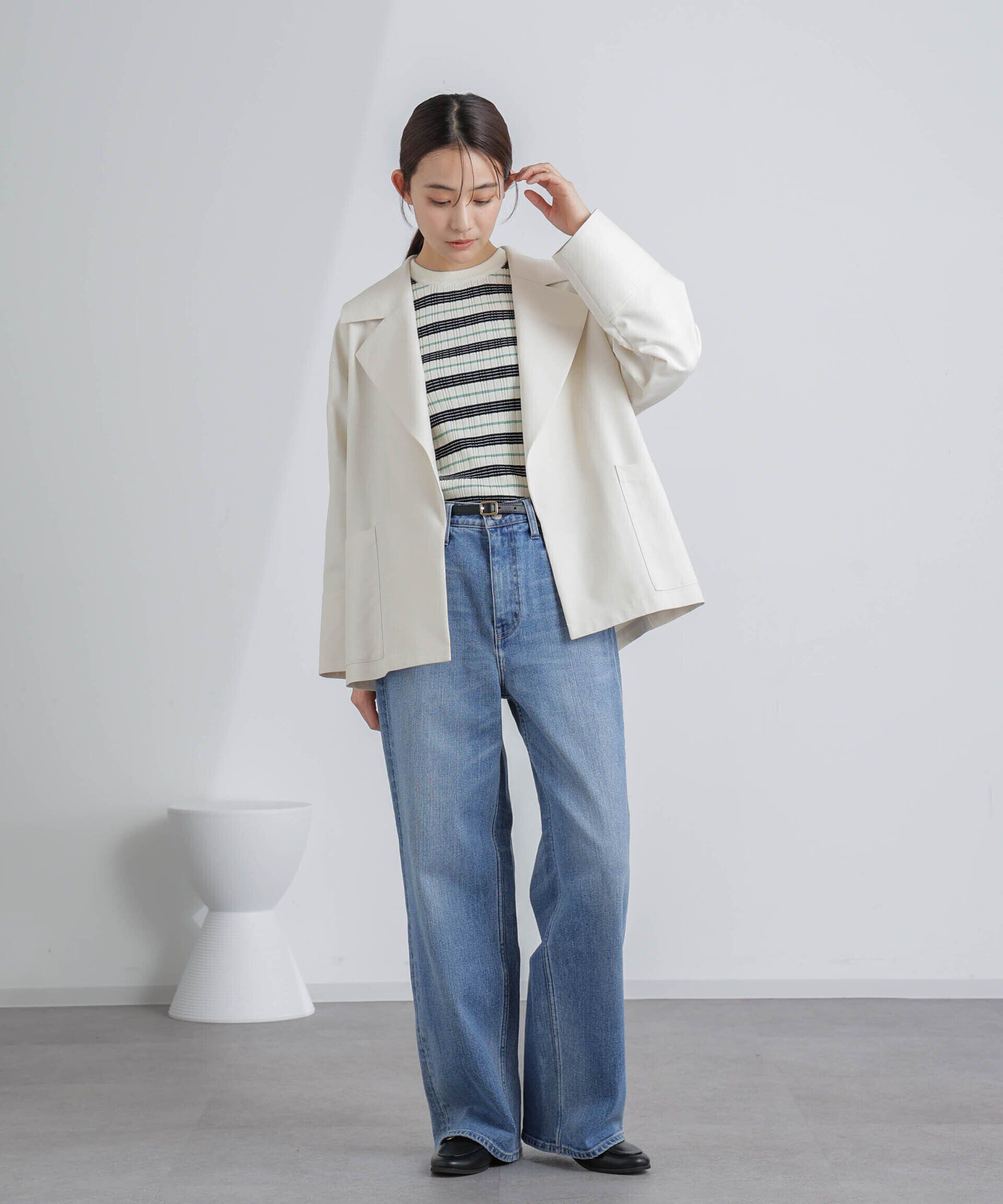 nano･universe「ミドル丈ビッグラペルコート」|トレンチコート|