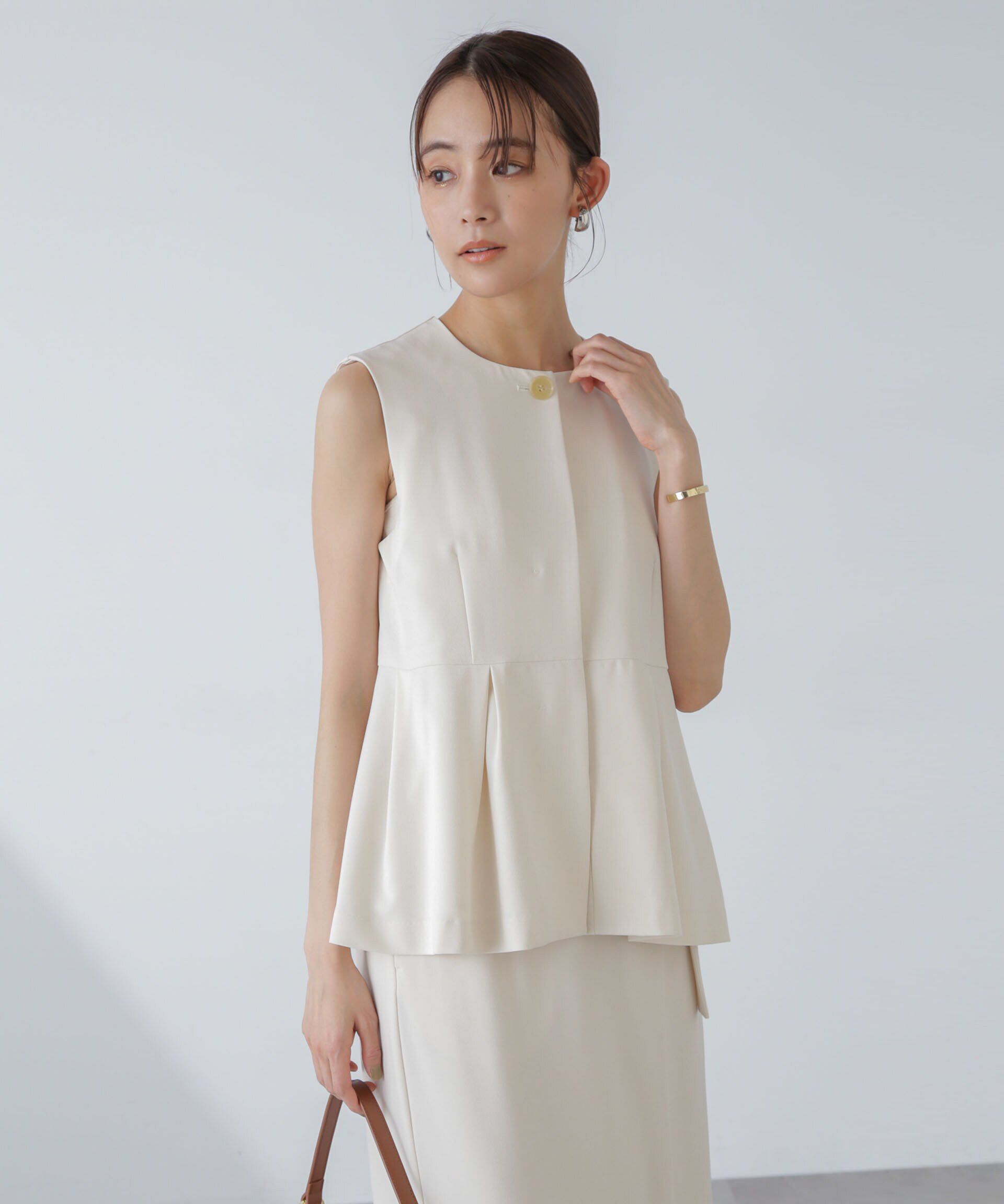 nano･universe「多機能素材ペプラムジレ(セットアップ可）」|ベスト・ジレ|