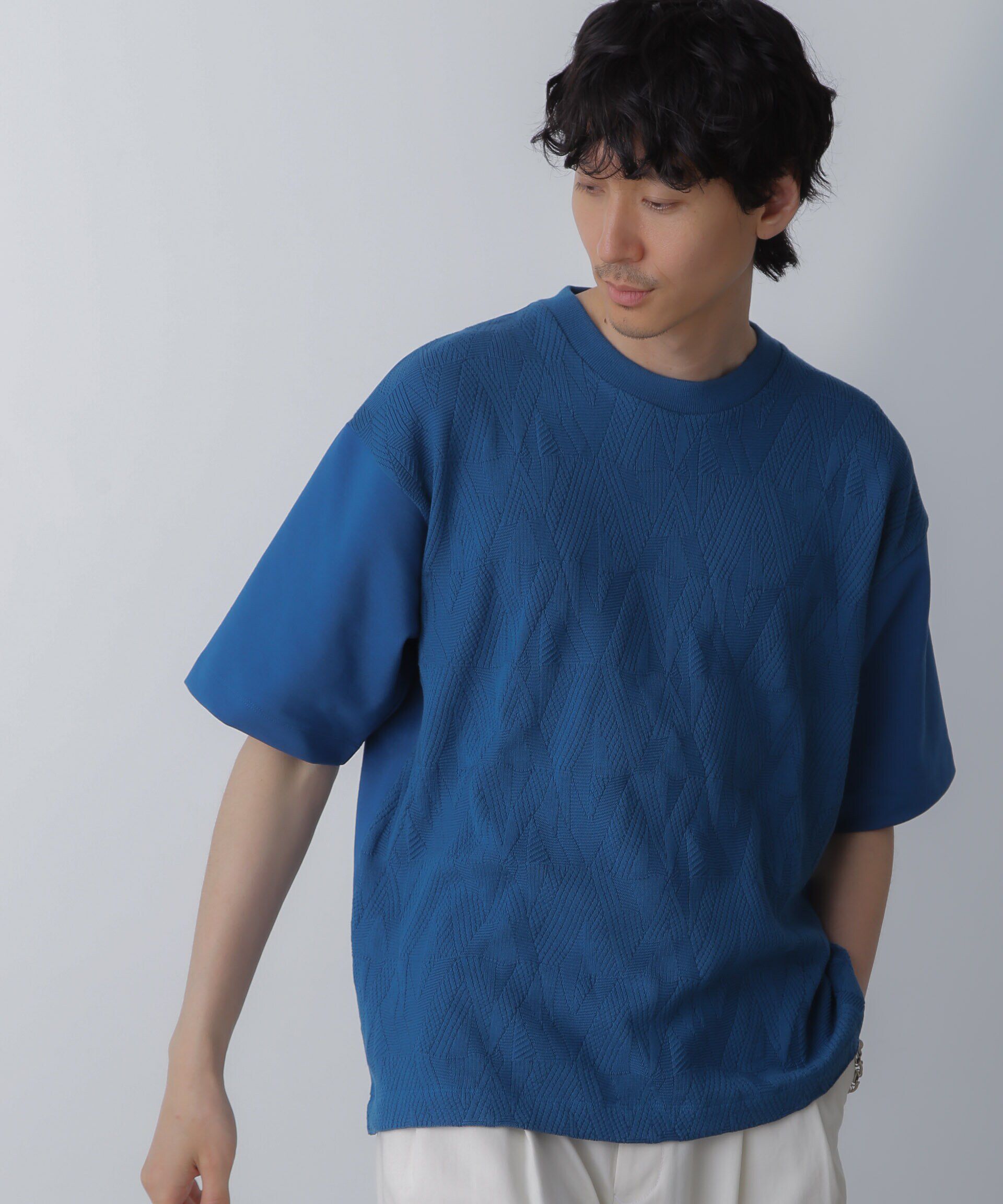 nano･universe「ツートーン切り替えTシャツ 半袖」|Tシャツ・カットソー|