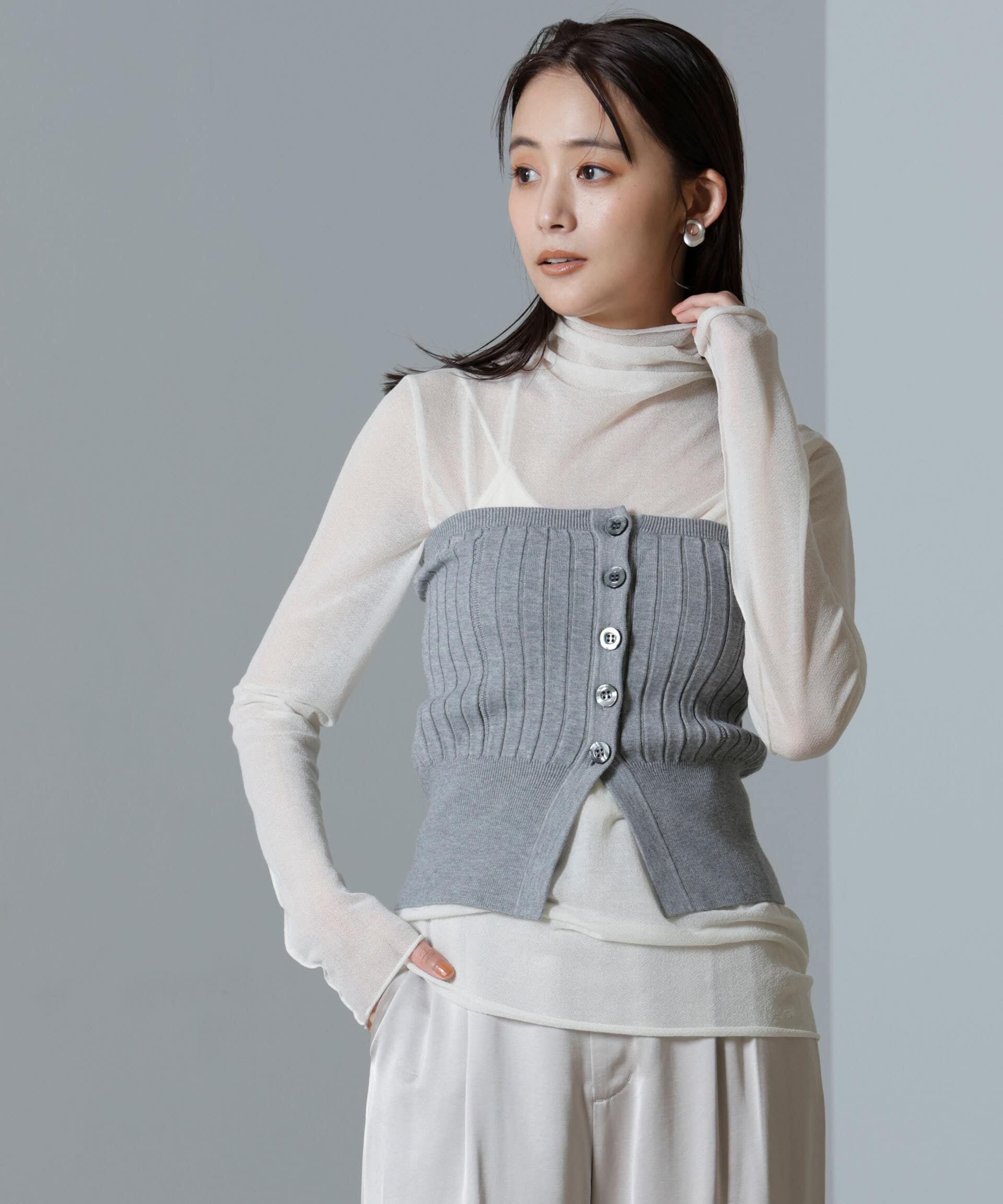 nano･universe「梨地シアータートルカットトップス」|Tシャツ・カットソー|